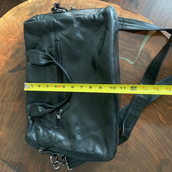 Soft Black Leather Messenger Bag - Picture 11 of 16